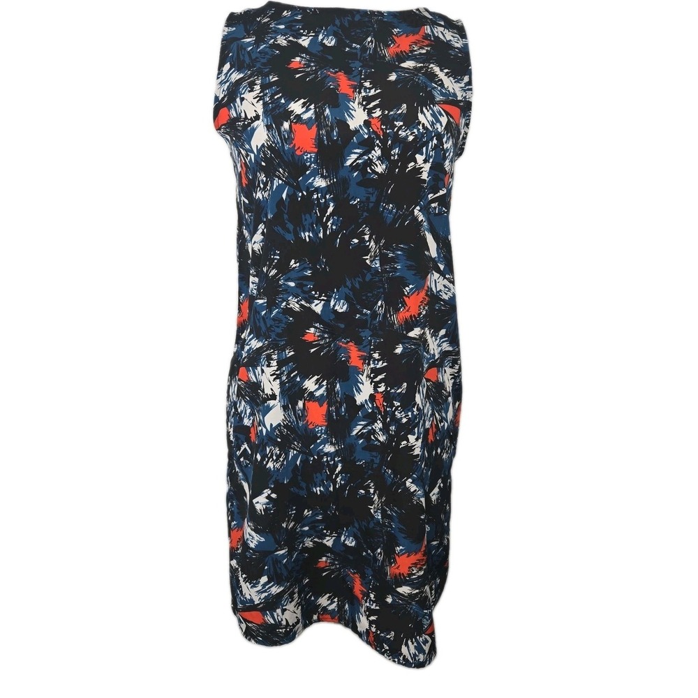 Halogen Black Abstract Print Sleeveless Exposed Zipper Mini Dress Size XSP